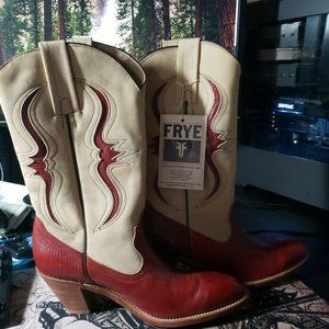 Frye Vintage Red and Cream Cowgirl Boots
